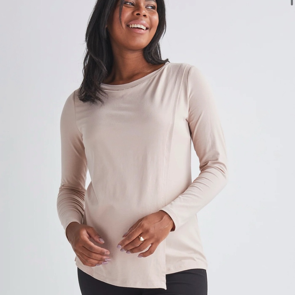 Monique Long Sleeve Nursing Nude Pink Petal Top